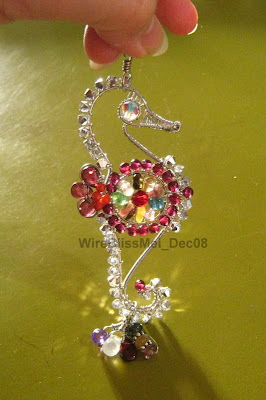 Wire Wrapped Seahorse Pendant Wire Wrapped Seahorse Pendant with multiple colorful gemstones