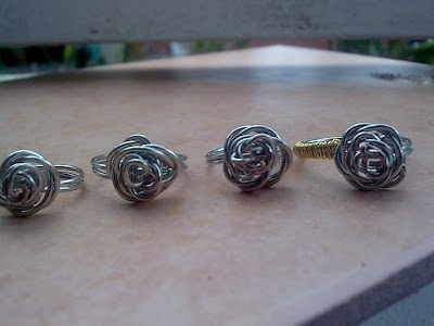 Wire wrapped rose ring