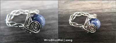 woven lapis lazuli ring