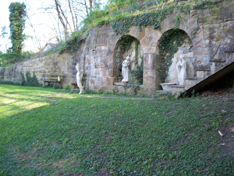 Italian Stone Walls interconnect throughout property