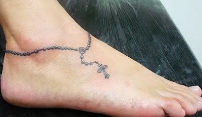 Tattoos  Feet on Rosary Ankle Tattoo Devotional Adornment   Tattoo Designs