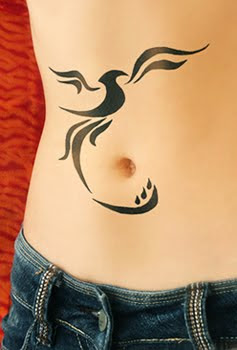 Girl Stomach Tattoo