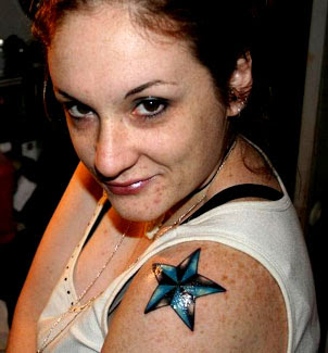 Blue star tattoo designs for Girl