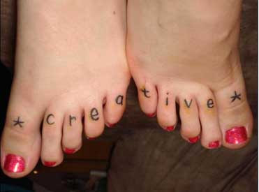 images of Toe flower tattoo