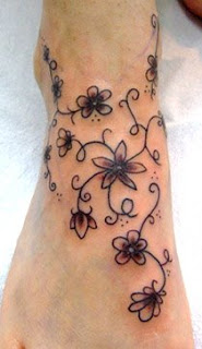 picture of flower foot tattoos
