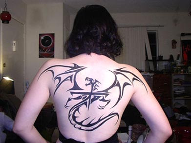 image of Chinese tribal dragon tattoo