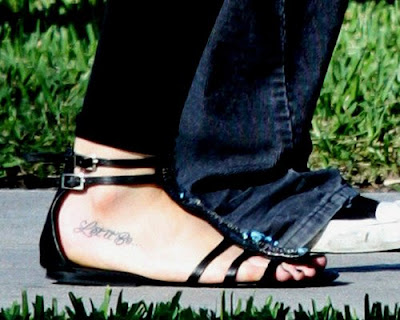 Hilary Duff's'let it be' ankle tattoo