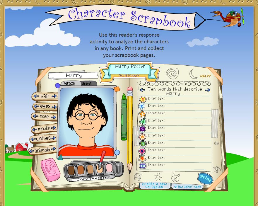 Digital Tools for Teachers Character Scrapbook