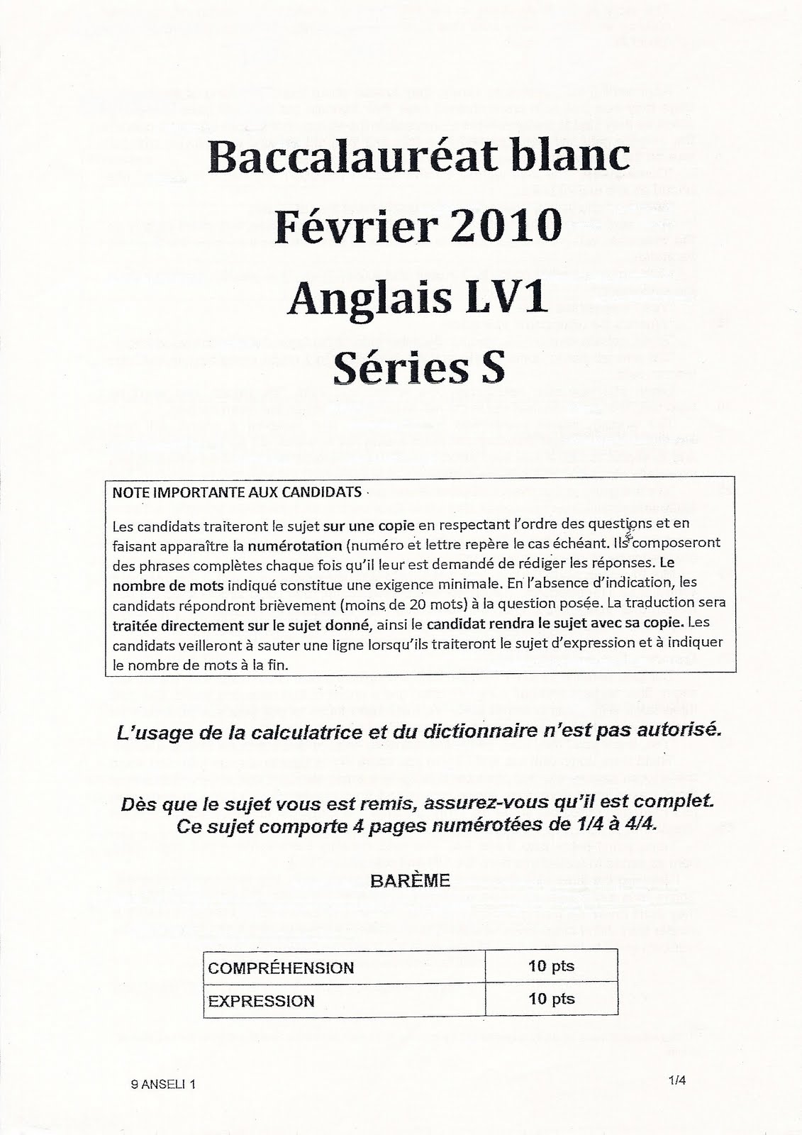 Sujet 0 Llcer Anglais Terminale Corrigé Avis aux futur(e)s stréssé(e)s (ou non) !: anglais - bac blanc - 02/10