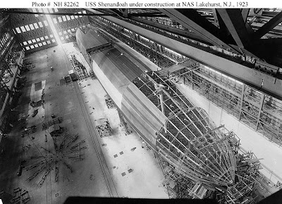 Construcción del USS Shenandoah (ZR-1) en 1923