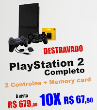 Playstation2 DESTRAVADO em 10X no preço de a vista