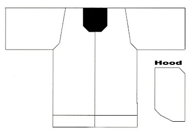 Template for Hooded Ring Jacket - FRONT