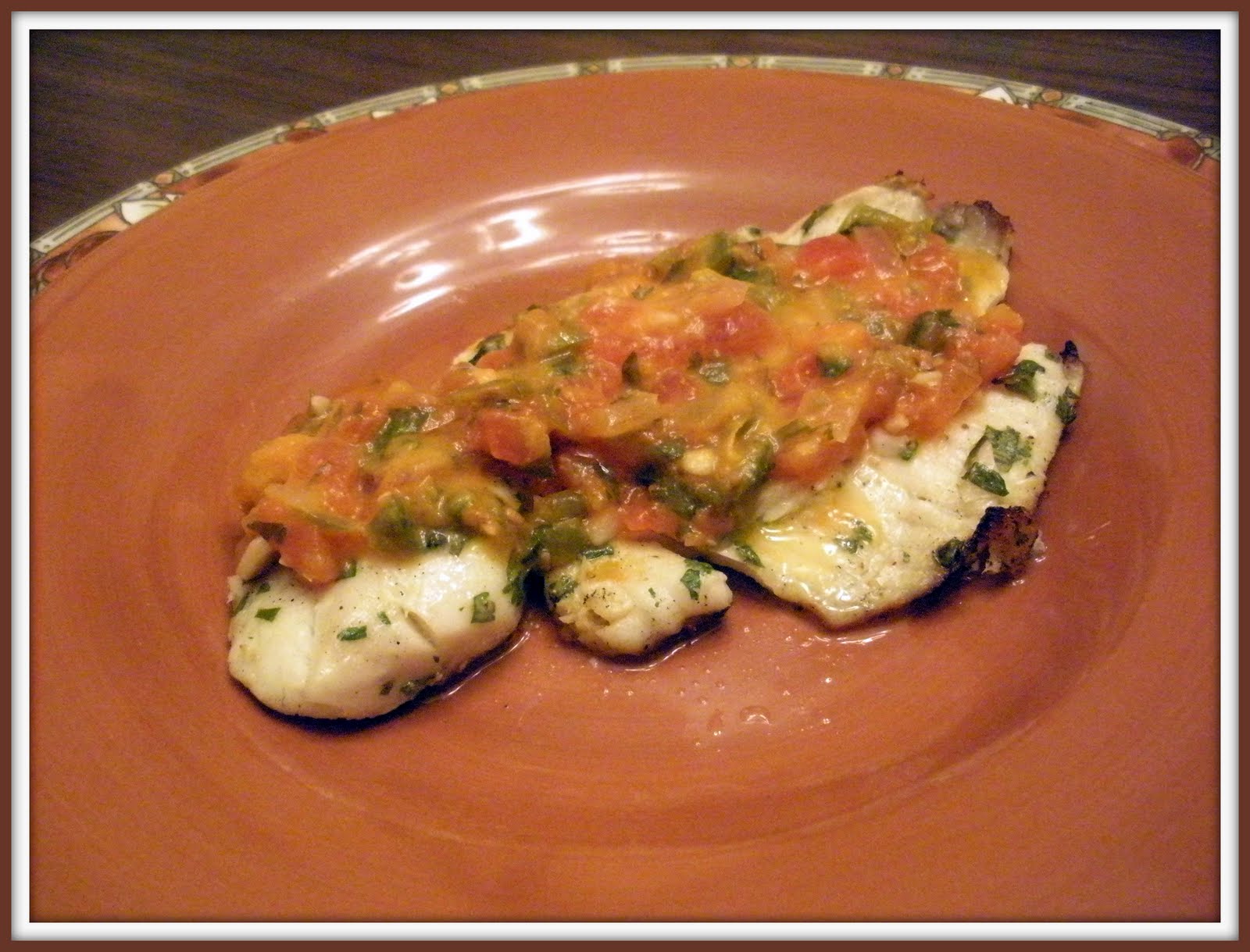 Angie's Home Cooking Grilled Fish with Garlic Salsa