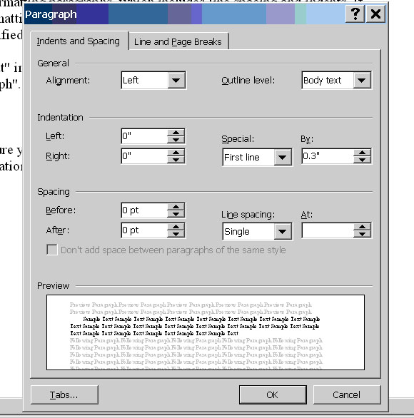 Terry's Place: Word Formatting 101