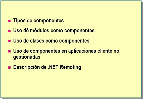 Visual Studio.net: Desarrollo de componentes en Visual Basic .NET