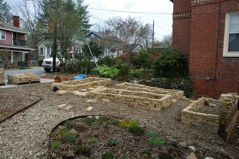 Stone raised beds