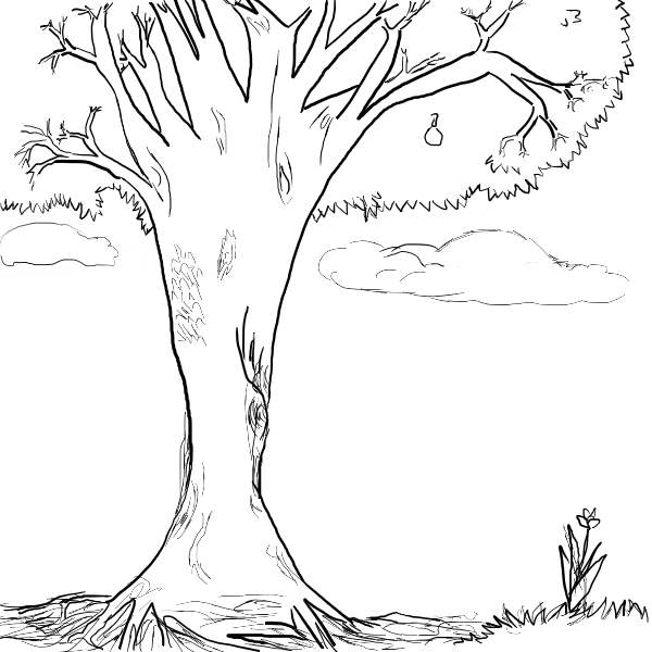 Gambar Lukisan Pokok Sketch Coloring Page Gambar Lukisan Pokok Sketch Coloring Page