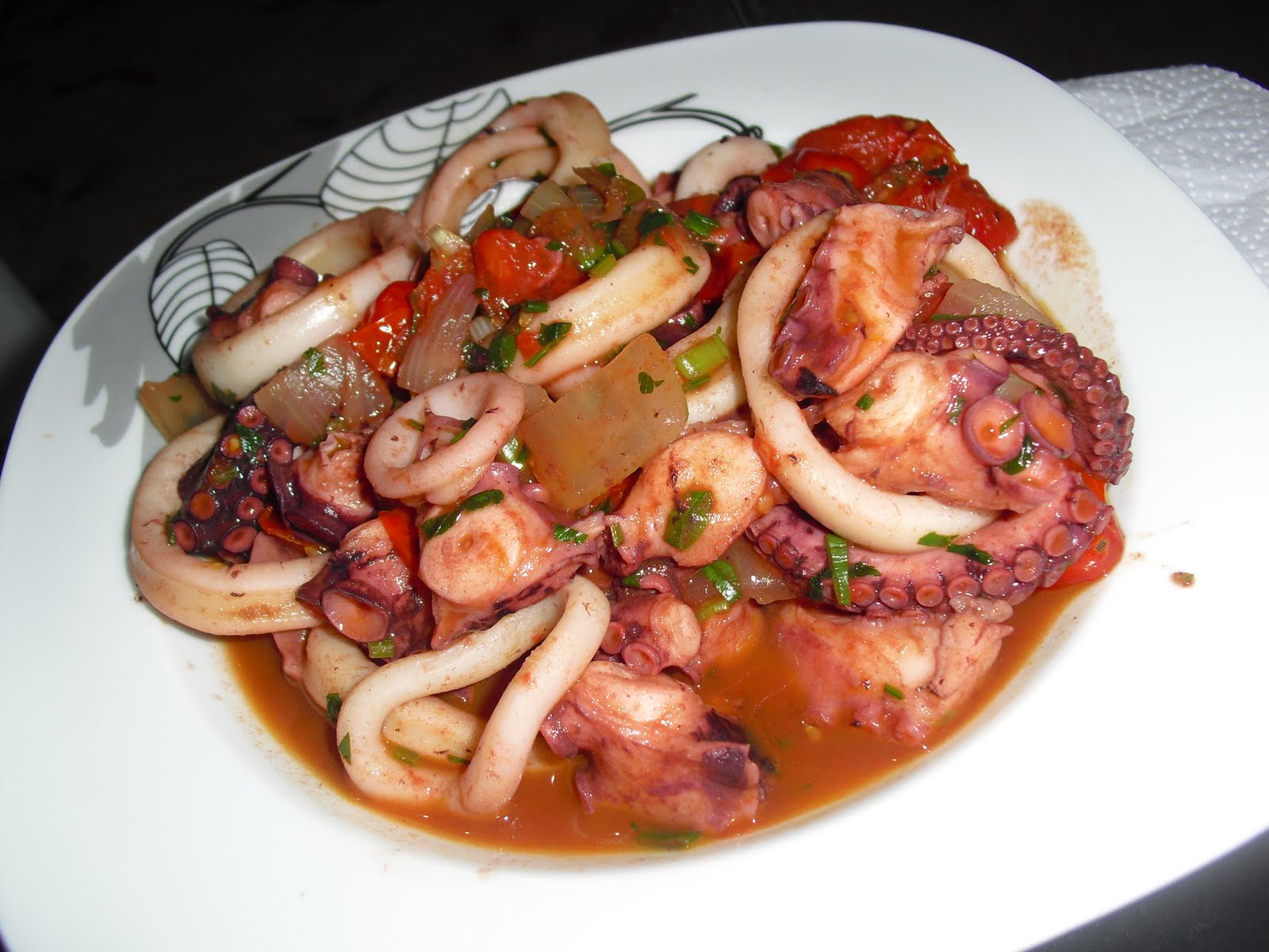 Feito com carinho Lulas e polvo