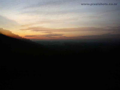 afterglow sunset photograph of the horizon from kerala india