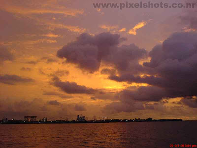 baeutiful sunset from marine drive cochin in eranakulam district of south indian state kerala