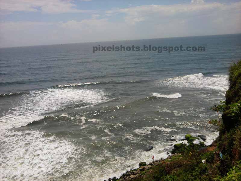 sea photographed from mountains in varkala,kerala beaches and sea photos from beach mountain cliffs