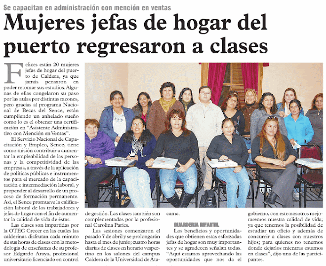 Capacitación a Jefas de Hogar