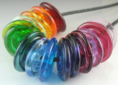 Rainbow Spiral Disk Beads