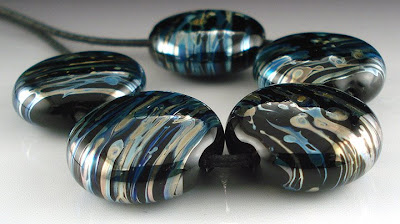 Black and Silver Glass Button Beads - BeadAbundant