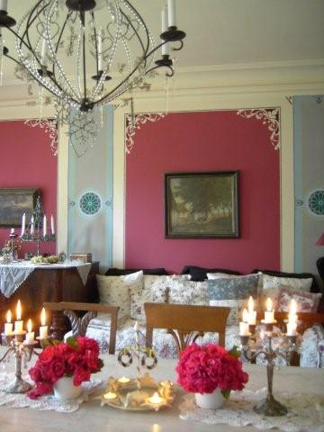 Guests enjoy having a nice meal in our dining room, which is both a cozy and elegant.
