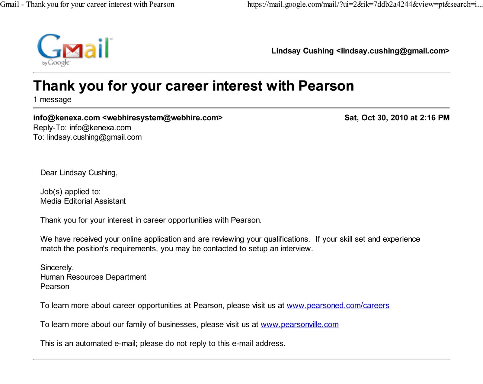 1 job application every day media editorial assistant pearson