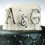  Silver Monogram Initial Cake Picks with Crystal Accent