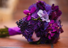 Purple Wedding Bouquet via David Wedding Photography