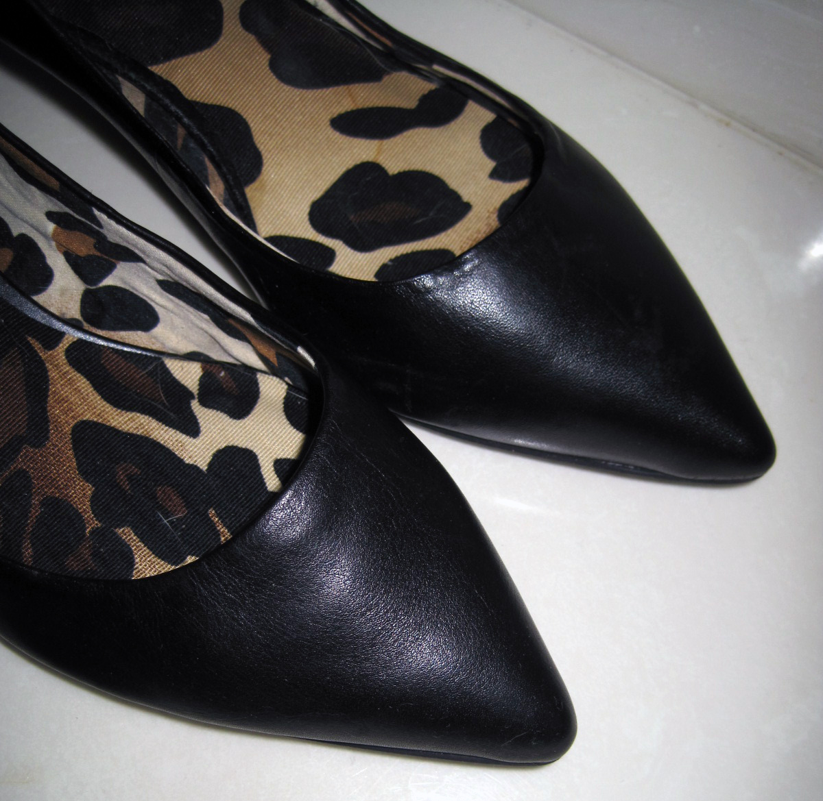 jessica simpson black leopard heels
