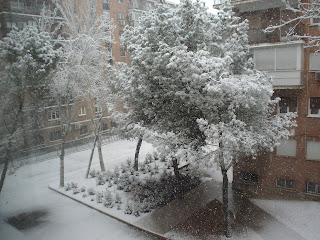 Impresionante nevada en Madrid. Fotos