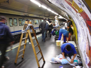 Trabajando en el Metro