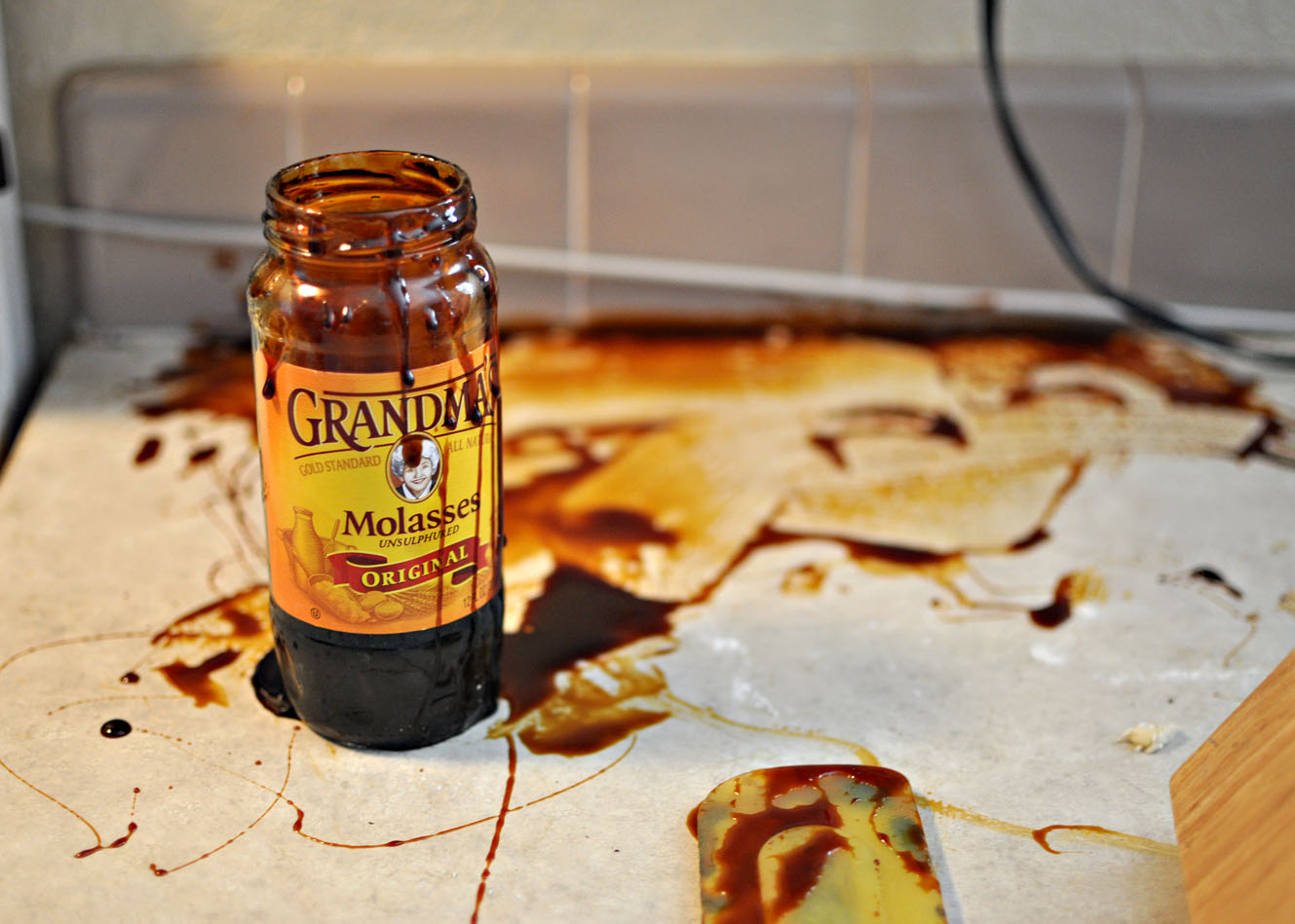 my blessed life Have you ever spilt a jar of molasses on your countertop?