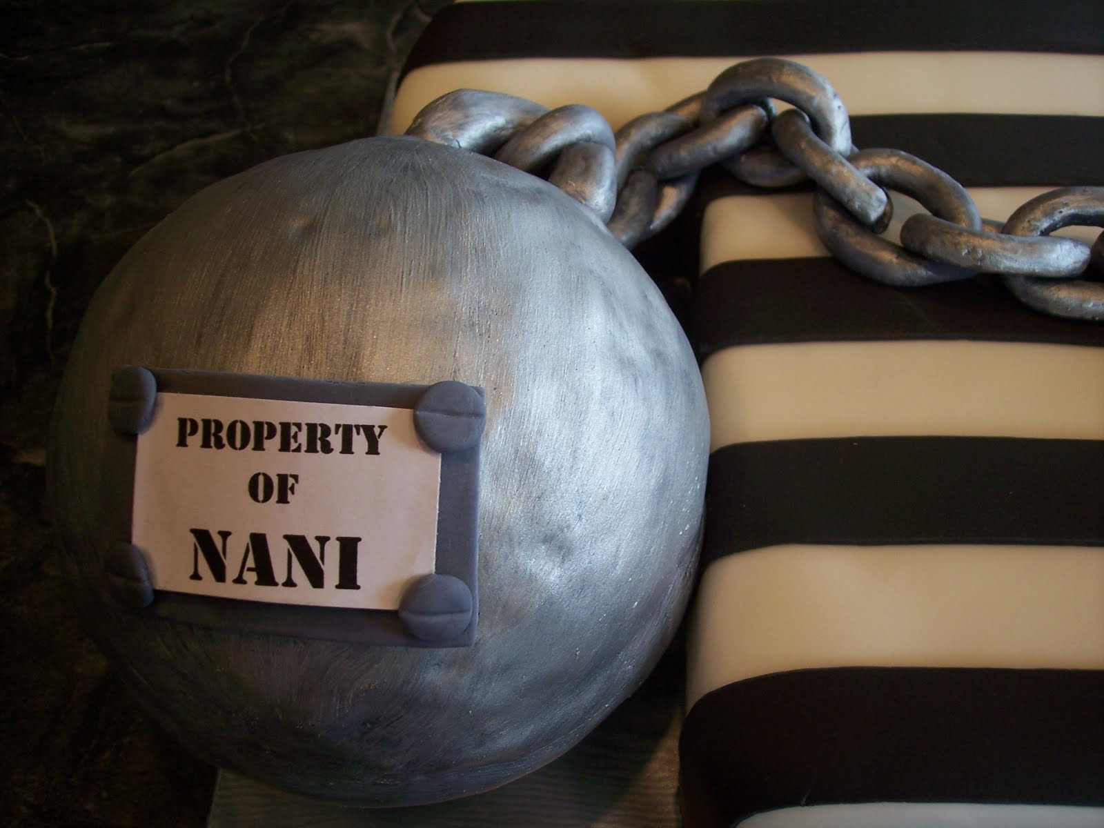 MyMoniCakes Ball & Chain Grooms Cake