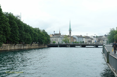 View of the Limmat river along with surrounding architecture
