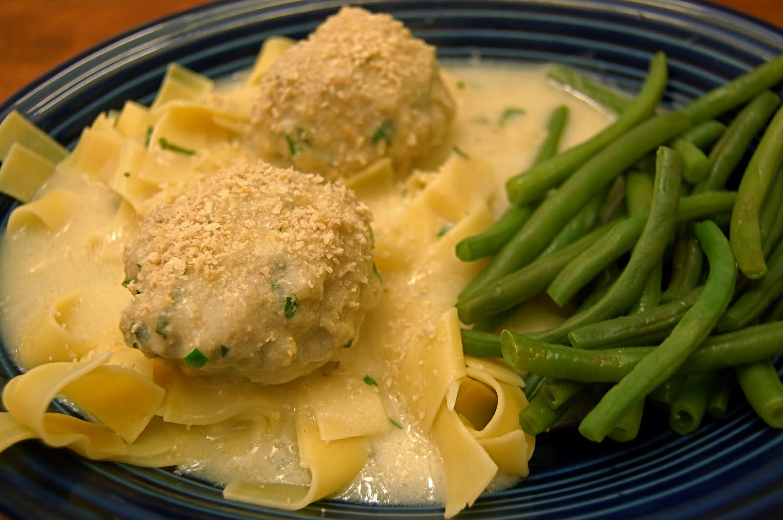 Mrs Mallard German Meatballs with Egg Noodles