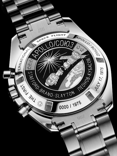 The OMEGA Speedmaster Professional Apollo-Soyuz “35th Anniversary” back