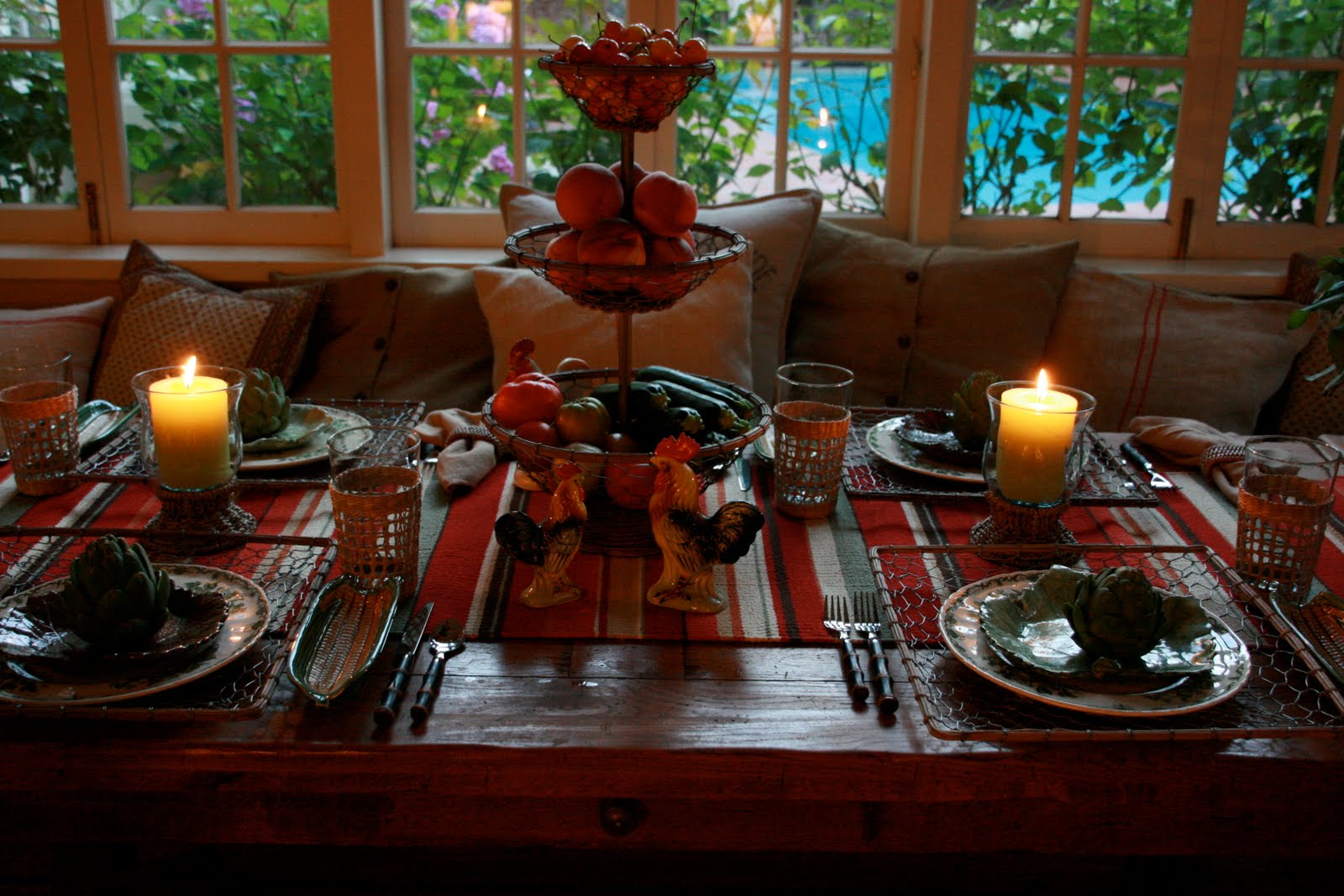 vignette design: Summer's Bounty Tablescape