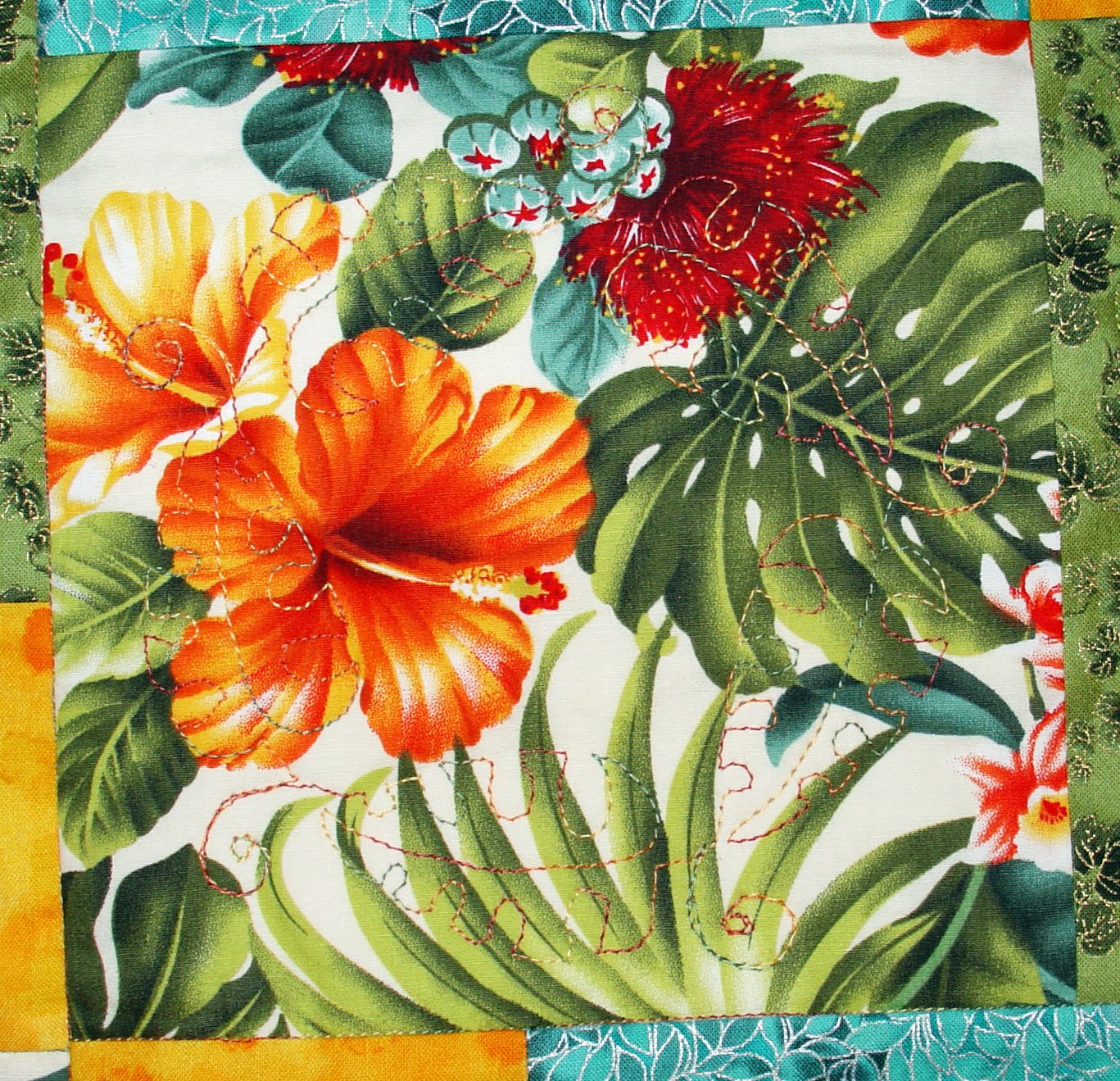 Felines and Fibre Arts Hawaiian Fabric Quilt Part 1