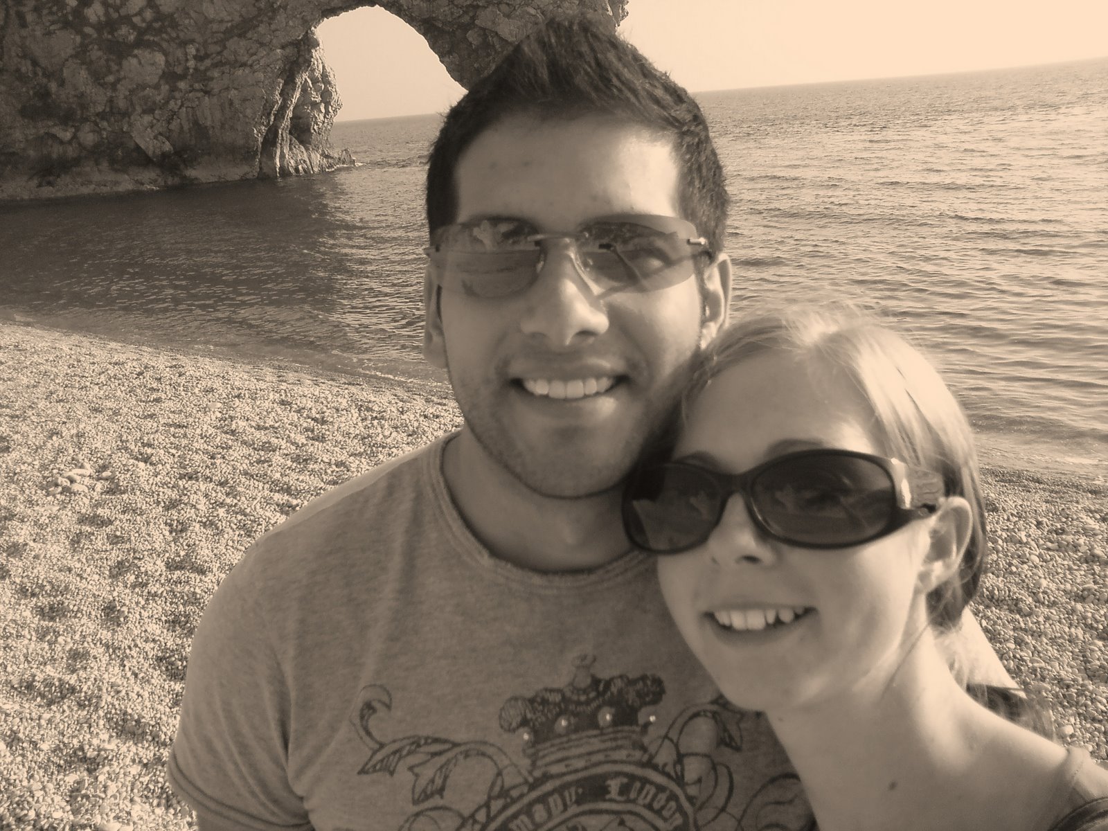 Me and my new guy on the beach at Durdle Door!