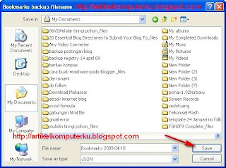 Simpan Backup Bookmark Firefox