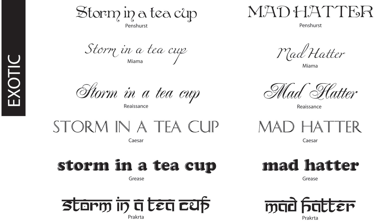 originate concepts MIRANDA Fonts for tea