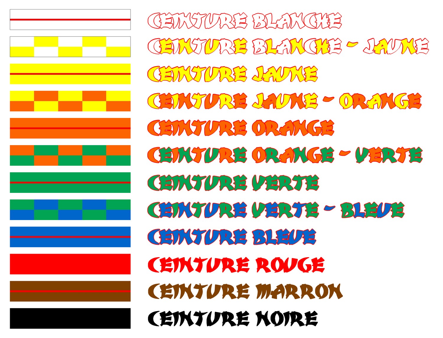 Ceinture Karaté Dan Keup Passage Ceinture Taekwondo Martial Arts