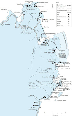Mapa track Abel Tasman