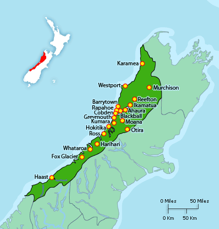 Mapa de la West Coast