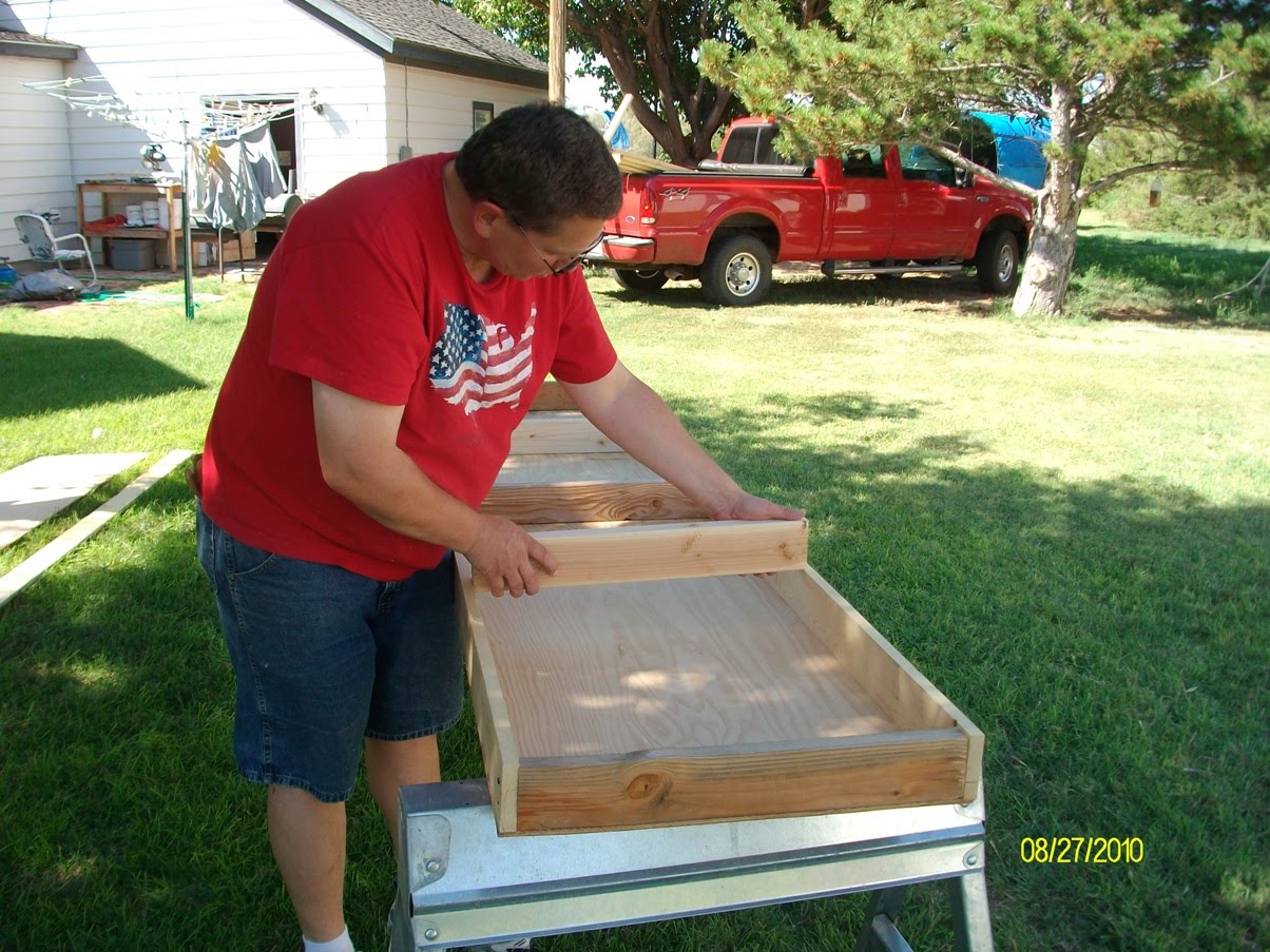 Doing my best for Him Building shelves in the trailer