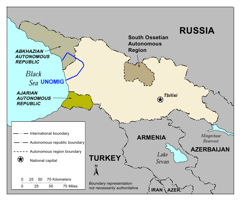 georgia map abkhazia ossetia